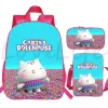 Sırt çantaları 3pcs set gabbys bebek backpacks öğrenciler anime okul çanta erkek kızlar kitap çanta kadınlar sırt çantası çocuklar günlük gündüz mochila