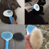 Ev sallayan evcil hayvan saçı çıkarıcı tarak fırçası kendi kendine temizlik saç fırçası kedi tarağı paslanmaz çelik köpek kedi klişe fırça köpek kılları kaldırma evcil hayvan tarağı