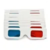 Occhiali da sole 10pcs Red Blue 3D Glasses TV Universal Cyan Movie Game Real Cinemas DVD Cardboard Paper