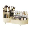 Organisation 360 ° rotierende Kosmetiklagerung Box Desktop Großkapazität Make -up Pinsel Lippenstift Lidschattenpulver Puff Speicher Rack