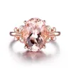 Anelli a grappolo argento 925 per donne farfalla morganite rosa diamante 18k in oro rosa placcato gioielli colorati