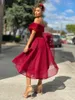 Party Dresses Elegant Off The Shouler Colorful Length Organza Prom Formal Grown 2024 Rode De Morrie