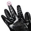 SM Glove Black PVC Penile Gloves with Vibration on Middle Finger Training Tool Couple Multifunctional Toys Female Sex Products 240410