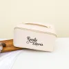 Корпуса персонализированная индивидуальная кожаная косметическая сумка с названием Портативная переносная дорожка