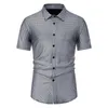 Heren DRAAD SHIRTS SHIRTS 70S DISCO KLEDING Diamant Stempel Gedrukt Korte mouwen button up shirt