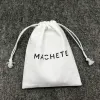 Schmuck Leinenbeutel Baumwolle Jute Kordel Bag Schmuck Verpackung Make -up Hochzeit Party Aufbewahrung Geschenktüten Wickeln Vorräte Print Logo 50p