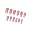 Valse nagels roze met witte punt nep nagel teennagels onschadelijk en gladde rand voor winkelen reizen dating