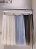 Spódnice wakuta słodki swobodny m MuJer faldas prosta plisowana dziennik Środkowej Środkowej spódnicy Japan Moda Pas Temperament Falda