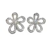 Designer Charm Van Van Big Flower Orecchini pieni di orecchini di fiori da sole 925 Silver placcato 18k oro cinque petali