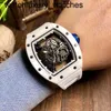 Guarda il designer Richamill Luxury Owatch da polso RMS3502CHAOPAI Ceramic Cavo out da uomo Luminio meccanico automatico