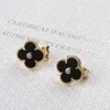 Designer charm Van Gold High Version Clover Ear Beat Studs Mijin Electroplated Rose