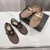 2024 Nuevos zapatos de ballet de diseño Sandalias de diseñadores Sandalias zapatillas redondas de diez dianosa de diez dianosa de lujo de cuero de lujo
