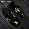 Casual schoenen Instantarts Ademend zwarte platte sneakers voor dames Jamaica Flag merkontwerp Lace Up Walking Shoe Zapatillas Mujer