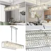 Lustres après cristal léger rectangar salon luxe modern cafe bar restaurant lustre lampe chrome drop liviling lumières li dh4ma