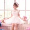 Abiti per feste Principessa Sweet Lolita Candy Rain Rain Summer Style Dew Spall Flowers filato Net Chiffon C15AB5780