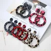 Other 1 Pair Hoop Earrings For Women Geometric Subchacolate Exaggerated Jewelry Hyperbole Trendy Simple Big Round Leopard Jewelry 240419