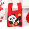 sac à main en tricot en tricot en tricot portable Panda Boîte à cadeaux Sacs Bages de magasin réutilisables H6AV #