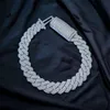 Wuzhou hiphopbussar ner Custom Cuban Chain 10mm Prong Iced Out Moissanite 925 Sterling Silver Cuban Link Armband