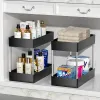 Organization 1/2 Pcs Under Sink Storage Organizer 2 Tier Drawer Multipurpose Rack Cabinet Under Sink Storage Rack Bathroom Kitchen Organizer