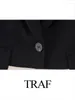 Women's Tanks 2024 Summer Fashion Flap V Neck Sleeveless Single Button Short Top Office Casual Suit Vest Y2K