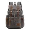 Backpack Men's And Women's Canvas Retro Computer Bag Student Schoolbag Wear-resistant Big