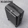 Luggage KLQDZMS 20"24"26inch PC Multifunctional Zipper Aluminum Frame Durable Luggage Opening Charging Travel Password Boarding Suitcase