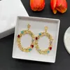 Luxurys -versie Hoop oorbellen Diamant hanger oorbel ontwerper voor dames pin vorm