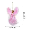 Juldekorationer Angel Tree Topper Doll Ornament med Wings Handmade Holiday Pendant