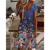 Vestidos de festa Mulheres Mini vestido casual básico colorido floral floral borboleta engraçada 3d férias de impressão para a praia Jurken dames vestido