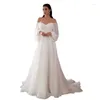 Casual jurken dameskledinglijn één nek trouwfeest met lange mouw jurk solide vestidos de festa jurk