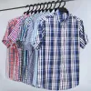 Shirts 100% Cotton 5xl 6xl 7xl 8xl 12xl Men's Plus Size Shirts Fashion Casual Classic Style Comfortable Plaid Short Sleeve Shirt Male