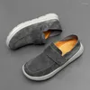 Casual Shoes Trendy Brand Men's Hand Sewn Outdoor Hiking Anti Slip Thick Soles High-quality Sports Gray