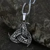 Naszyjniki wiszące nordyckie styl viking celtycki węzeł trójkąt Naszyjnik dla mężczyzn retro amulet biżuteria prezentpendant2686