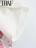 Blouses pour femmes 2024 printemps élégant floral imprimé femmes choux décontractés à manches courtes couches de serrure de serrure