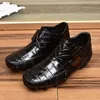 Chaussures décontractées mode Crocodile Imprimé mocassins Mend's Octopus Hook Boucle en cuir authentique Oxfords Homme d'affaires