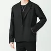 Abiti da uomo Top 2024 in stile coreano semplice solido match blazer casual streetwear covoni per maniche maschi a maniche corte m-3xl