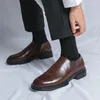 Zapatos de vestir cuero para hombres dedo del pie puntiagudo