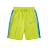 Trendiga palm avslappnad färgade randiga shorts med elastisk midja för mens och kvinnors sportdelade byxor