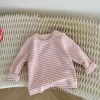 T-Shirts 2023 Herbst Neugeborene Mädchen gestreiftes Top Patchwork Bunny Overalls Gurt Oversuits Säugling Kinder Süßes Hemden Strampler 024m