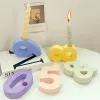 Céramique DIY 18 Géométrique Digital Chandelier Silicone Moule Arabe Numerals Colonde Colging Faire des moules à résine en plâtre Décor de maison