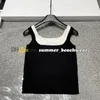 Letter Hot Drill Knit Vest Stylish Black White Contrasting Knitted Vest Sexy Camisole Designer Tank Tops Women Knits Tee