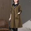Trench Coats de Femme 2024 Colonté décontracté d'automne print
