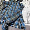 Kvinnorjackor Designer 2024 Early Spring New Fashionable Sweet Cool ärmar broderad kontrast Plaid Hooded Short Coat for Women XMFG