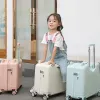 Valigia per bambini bagagli può sedersi a cavalcata a password in pelle Ultra Light Girls and Boys Small Cabin Trolley Suitcase Viaggia da 18 pollici