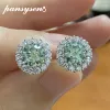 Boucles d'oreilles Pansysen New Trendy 100% 925 Sterling Silver VVS1 1 CT Real Moisanite Femmes Stud Oreads Party Fine Jewelry Gift Drop Shipping