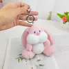 Cute cartoon ins, doodle rabbit keychain, plush doll, girl bag, pendant, grab machine doll gift