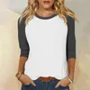 女性のブラウスアスレチック半袖シャツ女性3/4トップサマーカジュアル用途の多様なラグランラウンドネックレディファッション