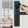 Controle Tuya Wi -Fi Porta Bloqueio preto Eletrônico inteligente TTLCOK Lock Print Print Senha Card NFC App Key Remote Desbloquear o trabalho remotamente