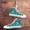 Chaussures décontractées Forudesignens High Top Sneakers Femmes Funny Prints Lace Up Trainers Blanc Breatch Toivas