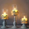 Candle Holders Romantic Dinner Wedding Ornament Home Decoration Tea Light Candlestick Metal Pillar Craft Candelabra Holder